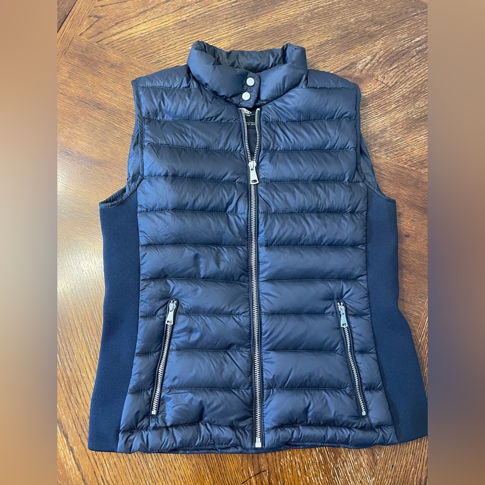 Zara Dark Blue Quilted Vest